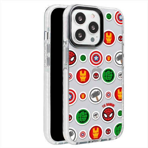 Funda Para iPhone Marvel Superhéroe Tu Nombre Personalizada