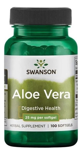 Aloe Vera Swanson 25mg/100 Softgels Salud Digestiva