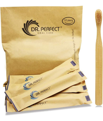 Dr Perfect Cepillo De Dientes De Bambú Cerdas Naturales Suav