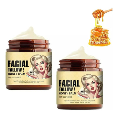 Bálsamo De Sebo De Res Batido Y Miel Ouhoe Tallow Honey Body Balm Crema Facial Con Color Bálsamo 2 Piezas