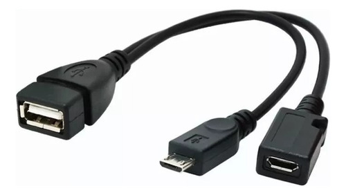 Cabo Usb Femea / Micro Usb Y/ Micro Usb Otg Dois Em Um 2x1