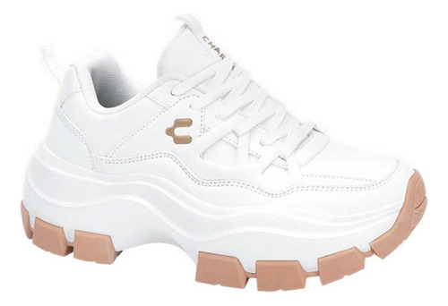 Tenis Urbano Chunky Charly Agujeta 6002 Blanco Para Mujer