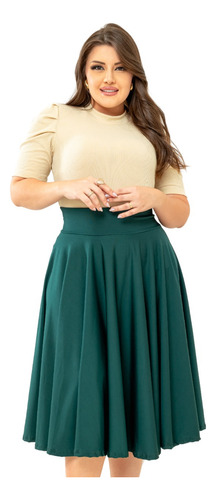 Saia Midi Godê Plus Size! Gg1 Ao Gg3