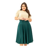 Saia Midi Godê Plus Size! Gg1 Ao Gg3