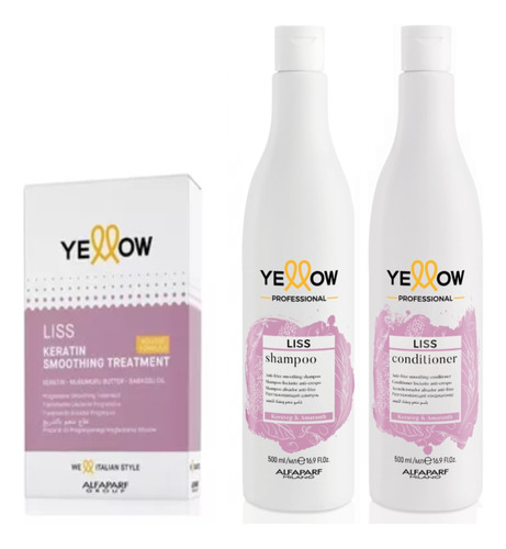Keratina Liss Yellow + Kit Post Shampo Y Acondicionador 