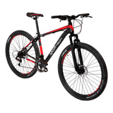 Bicicleta Mtb Overtech R29 Acero 21v Freno A Disco Pp Color Negro/rojo/blanco Tamaño Del Cuadro M