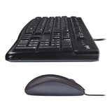 Kit Teclado Y Mouse Logitech Mk120 Negro Alambricos Usb