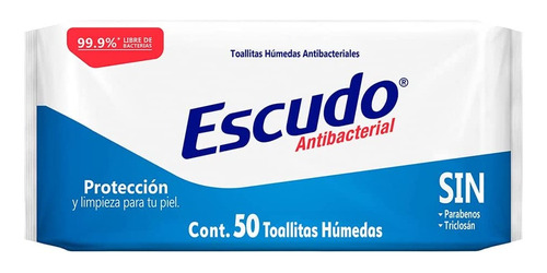 Toallitas Desinfectantes Escudo Antibacterial 50 Toallitas