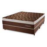 Cama Box Montana Casal 138x188x71cm Hellen Colchões Marrom