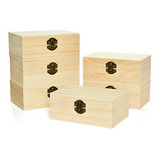 Caja De Madera Grande Para Manualidades Y Joyería, 6 Piezas,