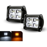 Par Faro 12 Led Dually 4 Paneles Bicolor Fijo Estrobo 12/24v