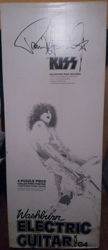 Kiss Paul Stanley Guitarra Washburn 4 Puzzle Piece Poster Se