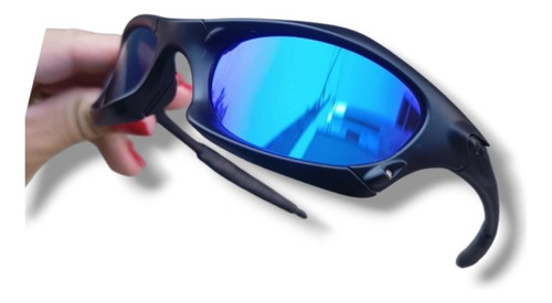 Óculos De Sol Splice Matte All Black Lentes Ice Thug Azul 