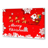 Cuadro 30x45cm Navidad Rojo Renos Papa Noel Jo Jo Jo