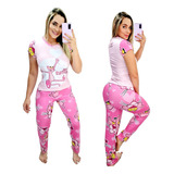 Pijama De Pantera Rosa Para Mujer Con Pantalón Largo