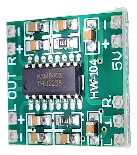 Placa Mini Amplificador Digital 2x3w De 2,5v A 5v  Pam8403