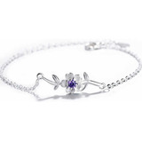 Pulsera Flor De Cerezo De Plata Ley 925