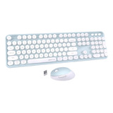 Teclado Inalámbrico C/mouse Ubotie Verde - Blanco , 2.4ghz