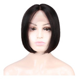 Peluca Natural Cabello Humano Bob Corto Liso 25cm