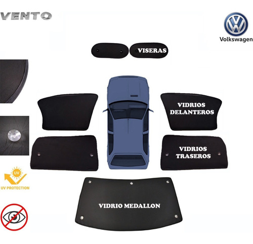 Parasol Cortinas Volkswagen Vento 2014-2022 (7 Piezas)