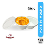 Pote Para Molho Com Tampa Molheira G695 30ml C/100 Un Cor Branco