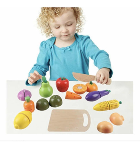 Frutas En Madera Para Cortar Cocina Niños Chef Motricidad