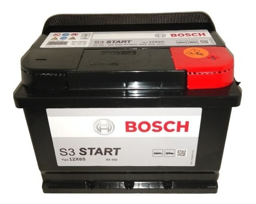 Batería Bosch 12x65 S343d Para Autos 4 Cilindros Nafta Y Gnc