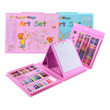 Set Kit Arte Niños Maleta Crayon Acuarela Plumon 208 Piezas
