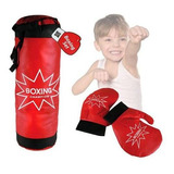 Saco Boxeo Para Niños Con Guantes 