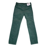 Pantalon Jeggings Corduroy De Pana Verde Militar Niña Nuevo