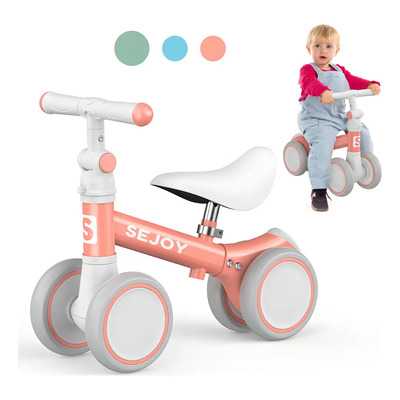 SEJOY BALBI-003 Bicicleta De Equilibrio Para 6-36 meses Niños\u002FBebé Aprendizaje Ajustable Pequeños De 4 Ruedas comodidad y ergonomía Color Rosa | Meses sin interés