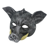 Máscara De Jabalí De Halloween Disfrazada De Cabeza Negro