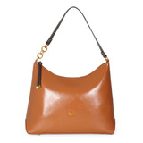 Bolsa Hobo Para Mujer Cloe Look Glossy Color Naranja Oscuro