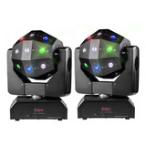 2x Magic Ball Moving Laser Beam Strobo 16 Led 3w Rgbw Dmx Dj