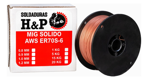 Alambre Mig Solido Er70s-6 X 1kg X 0.8mm. (2 Rollos)