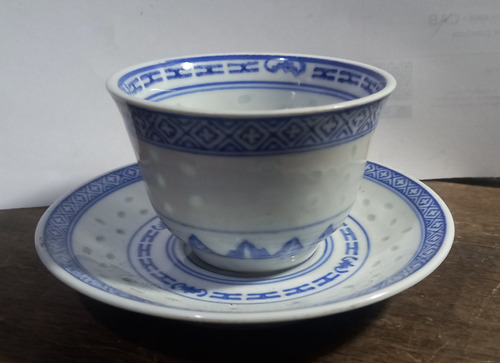 Mini Bowl Y Plato Arrocero Porcelana China Impecable !!!