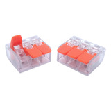 70un Conector Elétrico Emenda 3 Vias 4mm² 32a/450v Laranja