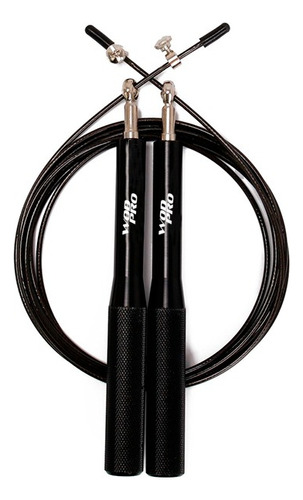 Set Speed Rope Cuerda Premium Con Reemplazo Wod Pro® Color Negro