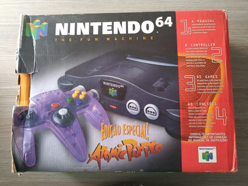 Nintendo 64 Edição Atomic Purple Na Caixa 