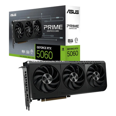 Tarjeta de Video ASUS PRIME Nvidia GeForce RTX 5060 8GB GDDR7 3 Fan DLSS 4 PCI Express 5.0 IA | Envío gratis