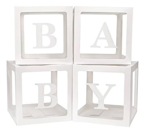 Caja Para Globos Cubo Baby Shower X 4 Unidades