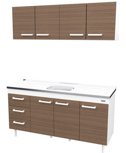 Combo Cocina Bajo Mesada Y Alacena Mueble  1,60 Mt Con Bacha