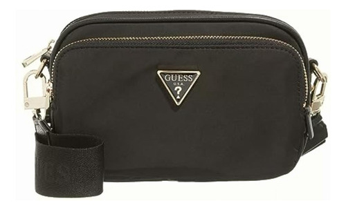 Bolsa Guess Eco Gemma Crossbody Camera En Color Negro