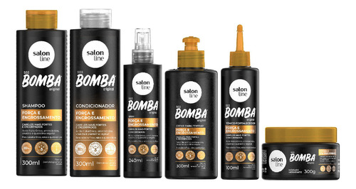 Salon Line Bomba Força&engrossador Kit Completo 6 Produtos