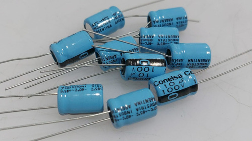 Lote X 10 Capacitor Electrolítico 10uf 100v 12mm X 8mm