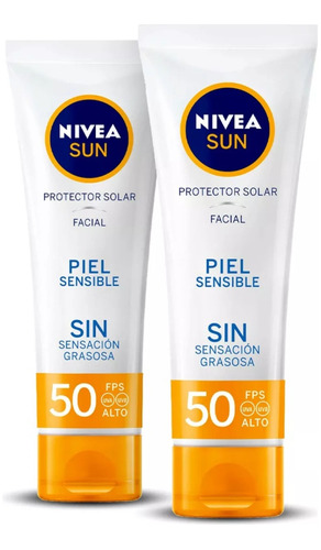 Pack Nivea Sun Facial Conta Alergias Piel Sensible Fps 50