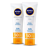 Pack Nivea Sun Facial Conta Alergias Piel Sensible Fps 50