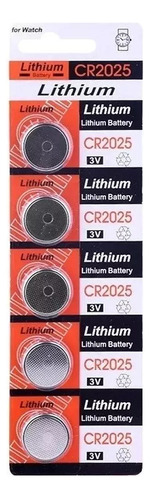 Pack 5 Pilas Micro Litio Bateria Boton Cr2025 3v / 004009
