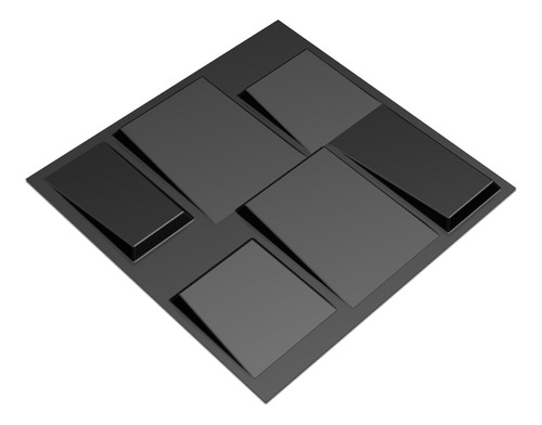 Kit 16 Placas 3d Pvc Preto Revestimento Parede (4m²) Rubik