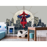 Papel De Parede Adesivo Infantil Homem Aranha Teia Predio M²